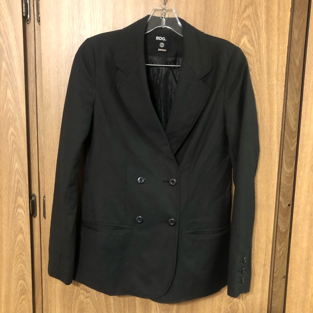 BDG Double-Breasted Black Blazer
